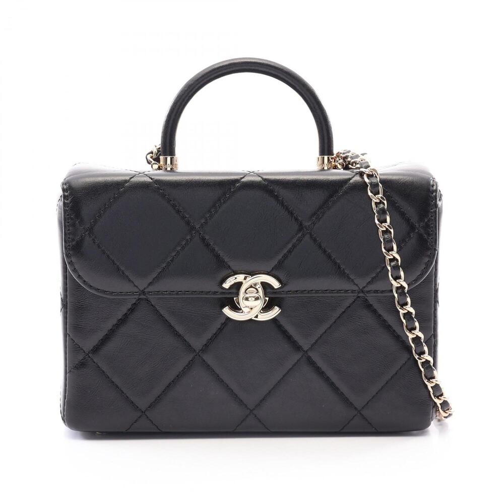 Chanel Matelassé Top Handle Vanity Bag, 2-Way Shoulder Bag/Handbag, Leather, ...